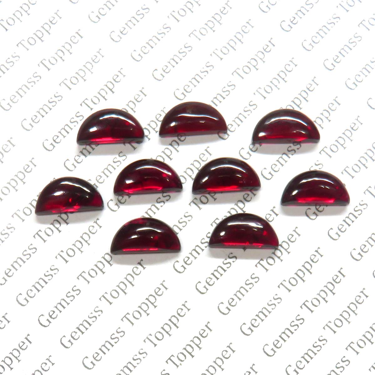 Red Garnet 6x12 mm D Shape Cabochon